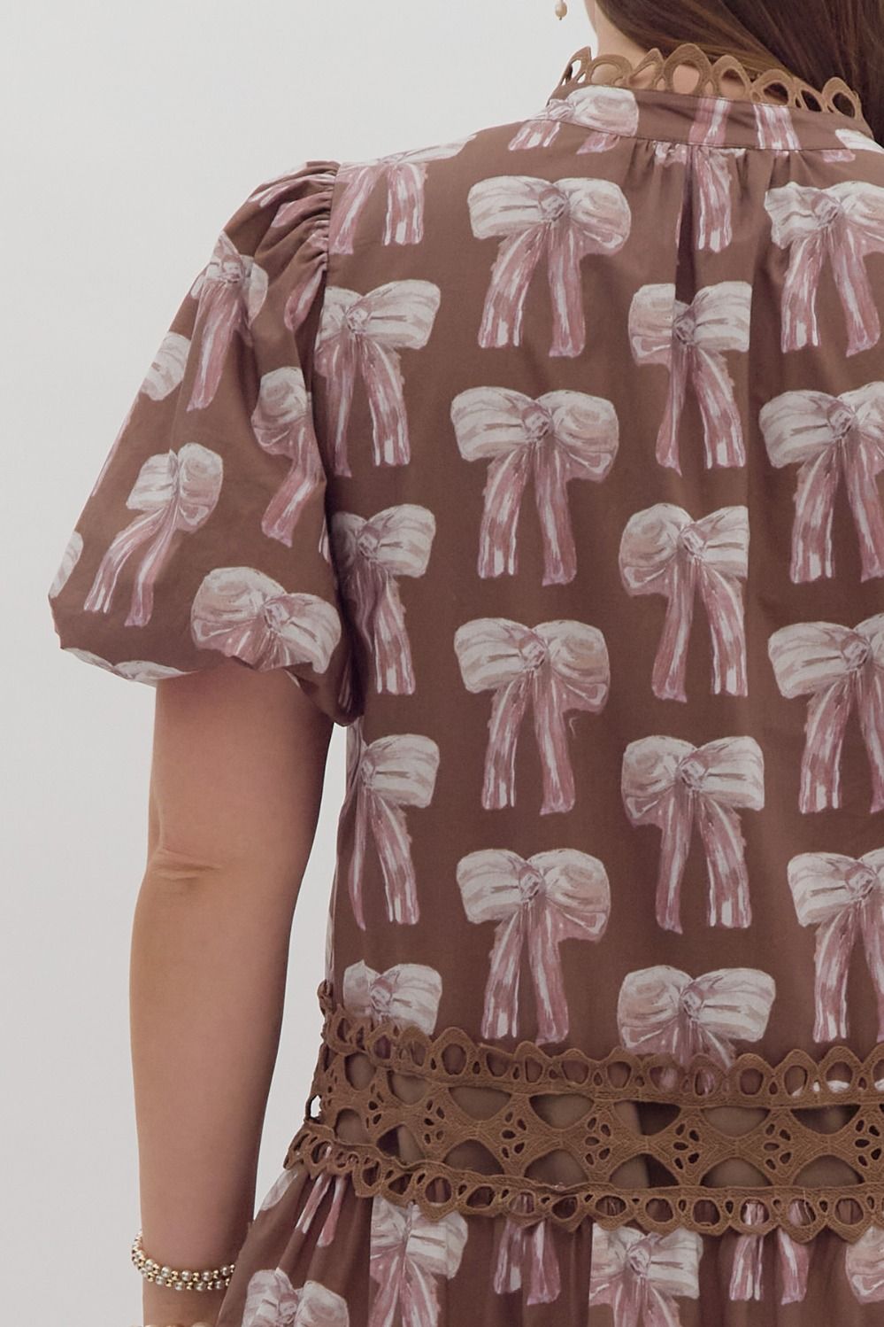 Plus Bow Tie Mini Dress