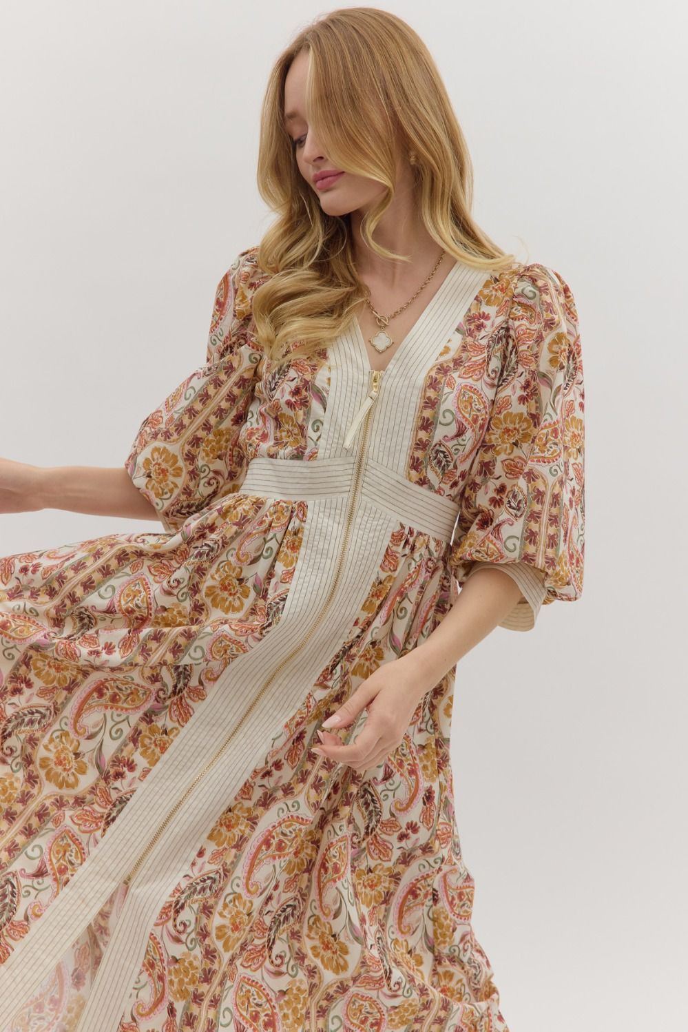 Paisley Fall Midi Dress