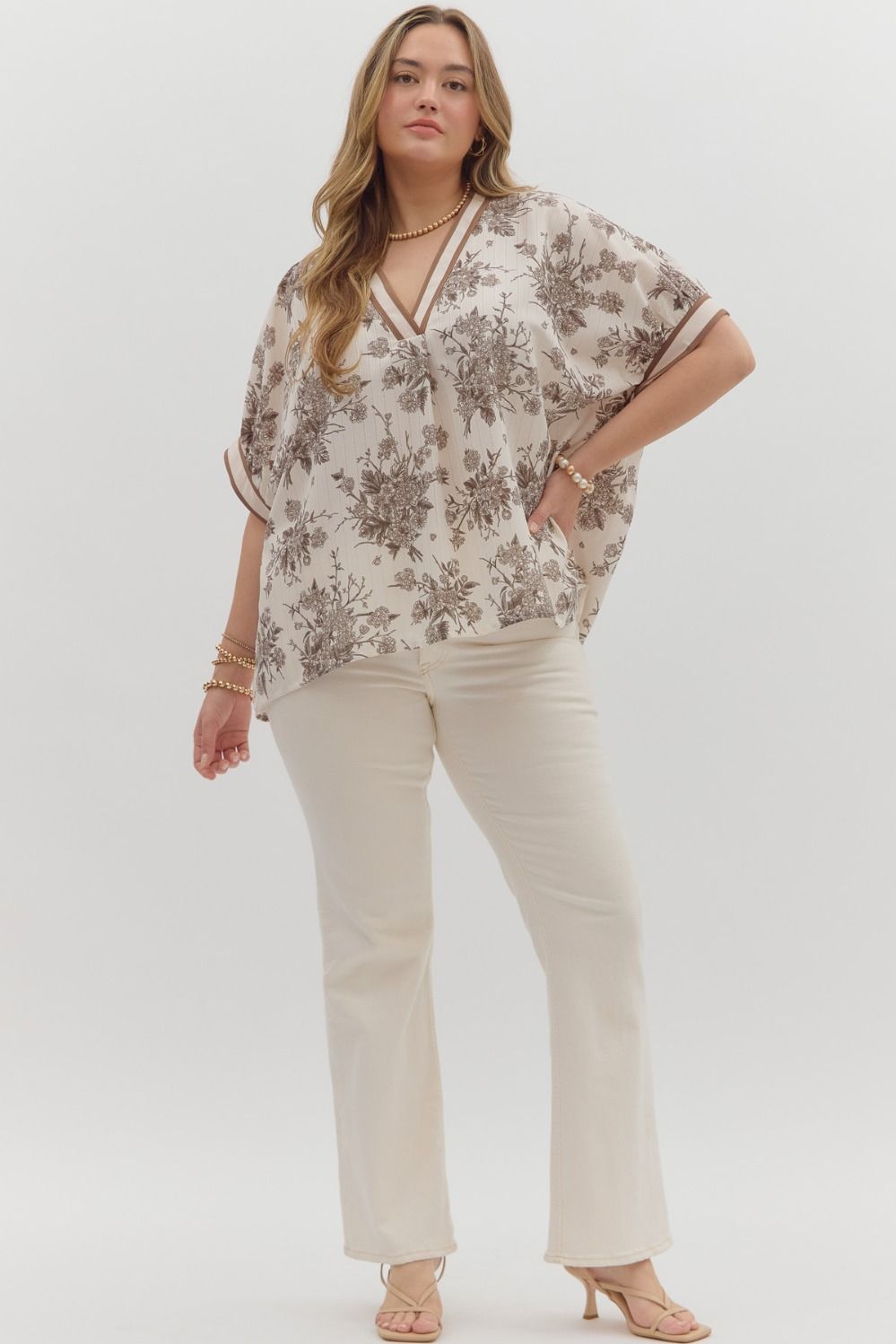 Dolman Sleeve Floral Top-Small-2X
