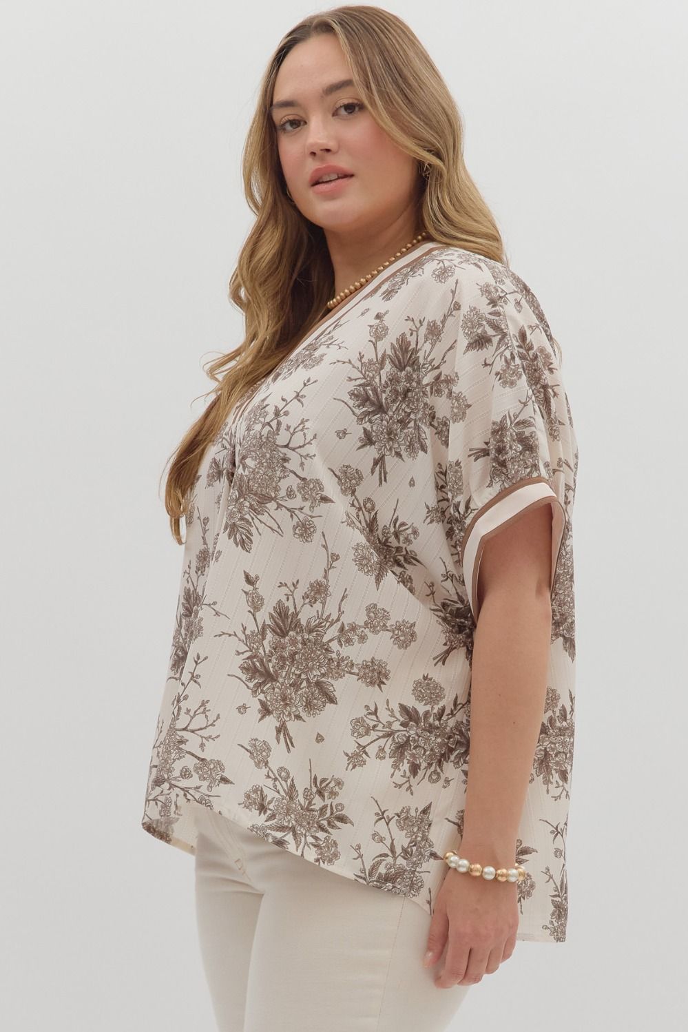 Dolman Sleeve Floral Top-Small-2X