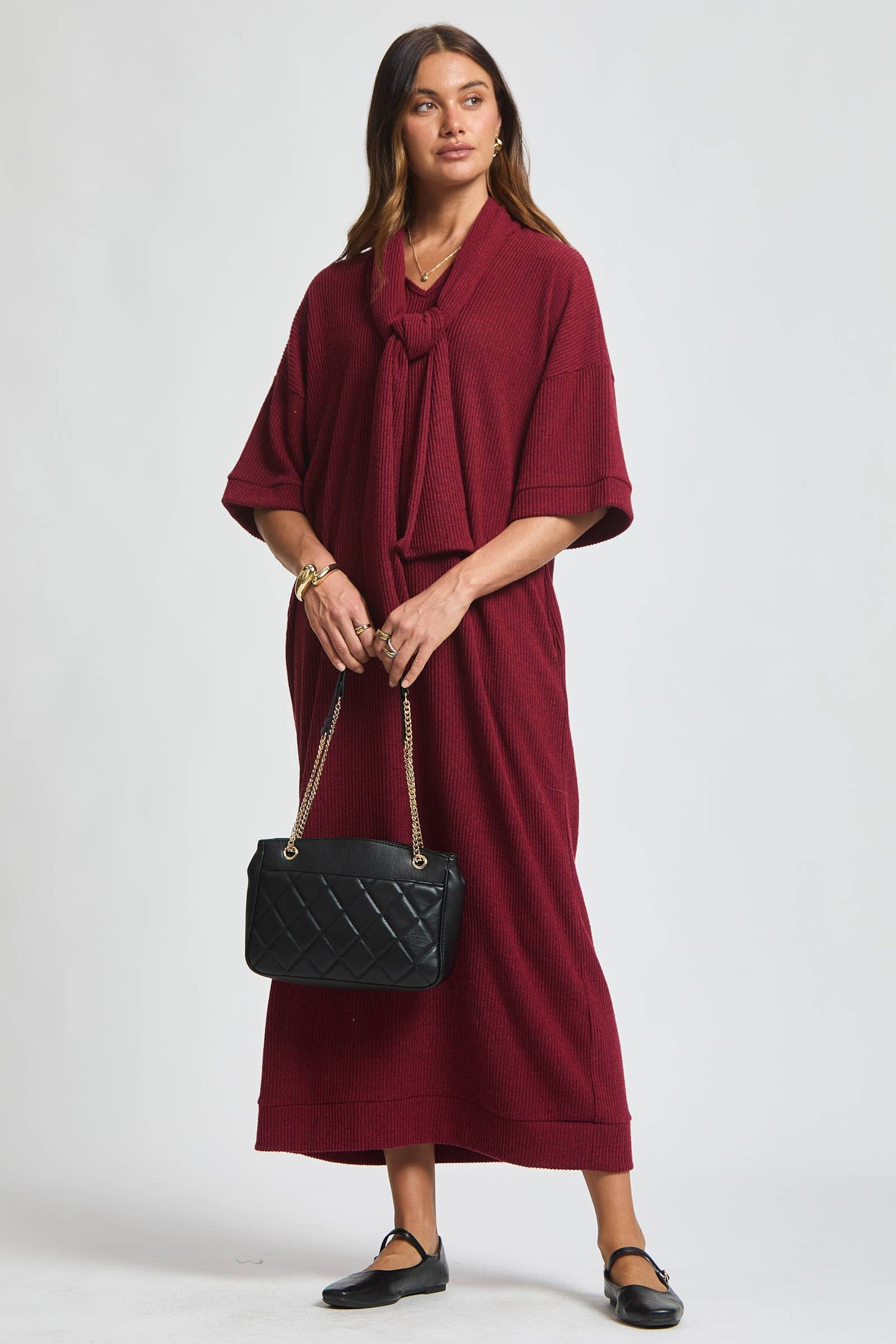 Dear Scarlett - Relaxed Fit Ribbed Maxi Dress