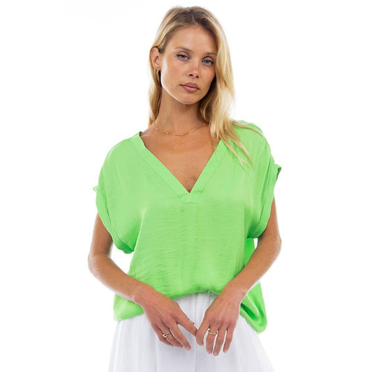 Short Sleeve Neck Drop Sleeve Tee