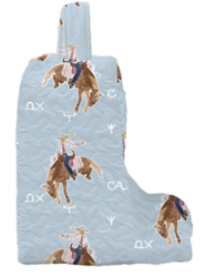 Casey Cowgirl Patchwork Blue Quilted Boot Bag