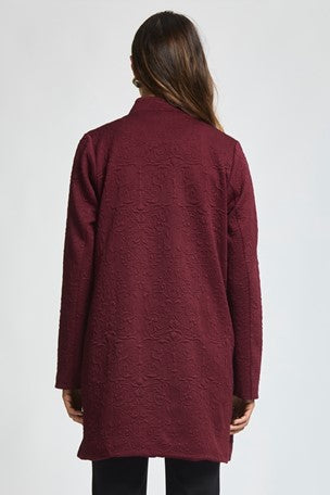Elegant Jacquard Midi Coat