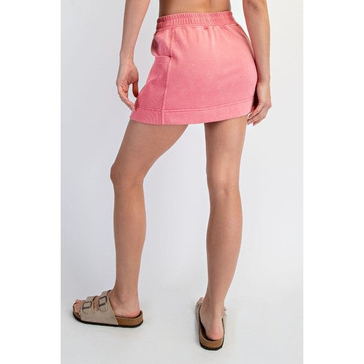 Mineral Washed Side Pocket Skort