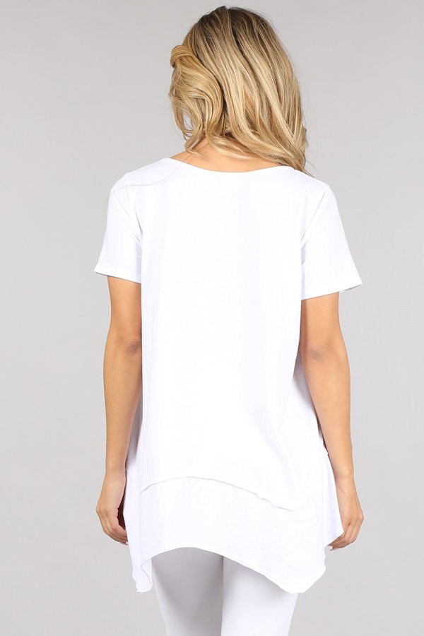 MINERAL DYED BASIC TOP WITH RAW EDGE DETAIL AVAILABLE IN 3 COLORSb