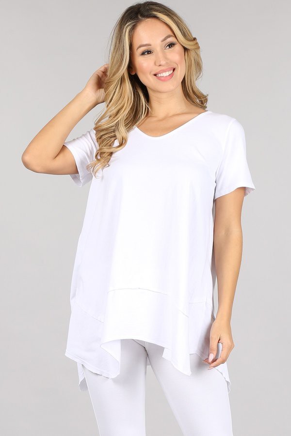 MINERAL DYED BASIC TOP WITH RAW EDGE DETAIL AVAILABLE IN 3 COLORSb