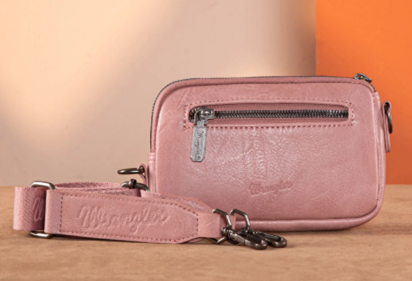 WG174-1833 Wrangler Southwestern Knitted Mini Crossbody/Wallet - Hot Pink