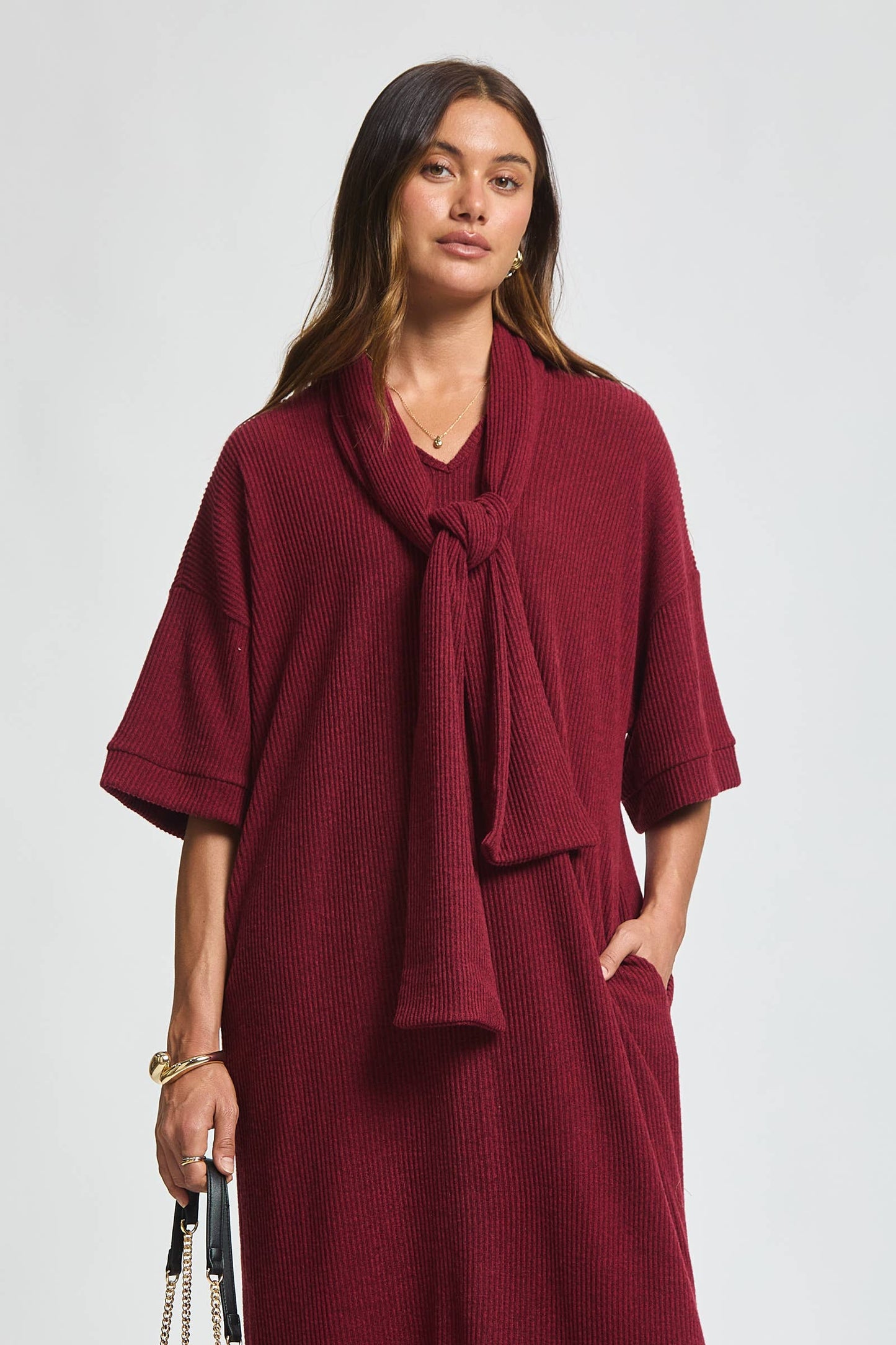 Dear Scarlett - Relaxed Fit Ribbed Maxi Dress