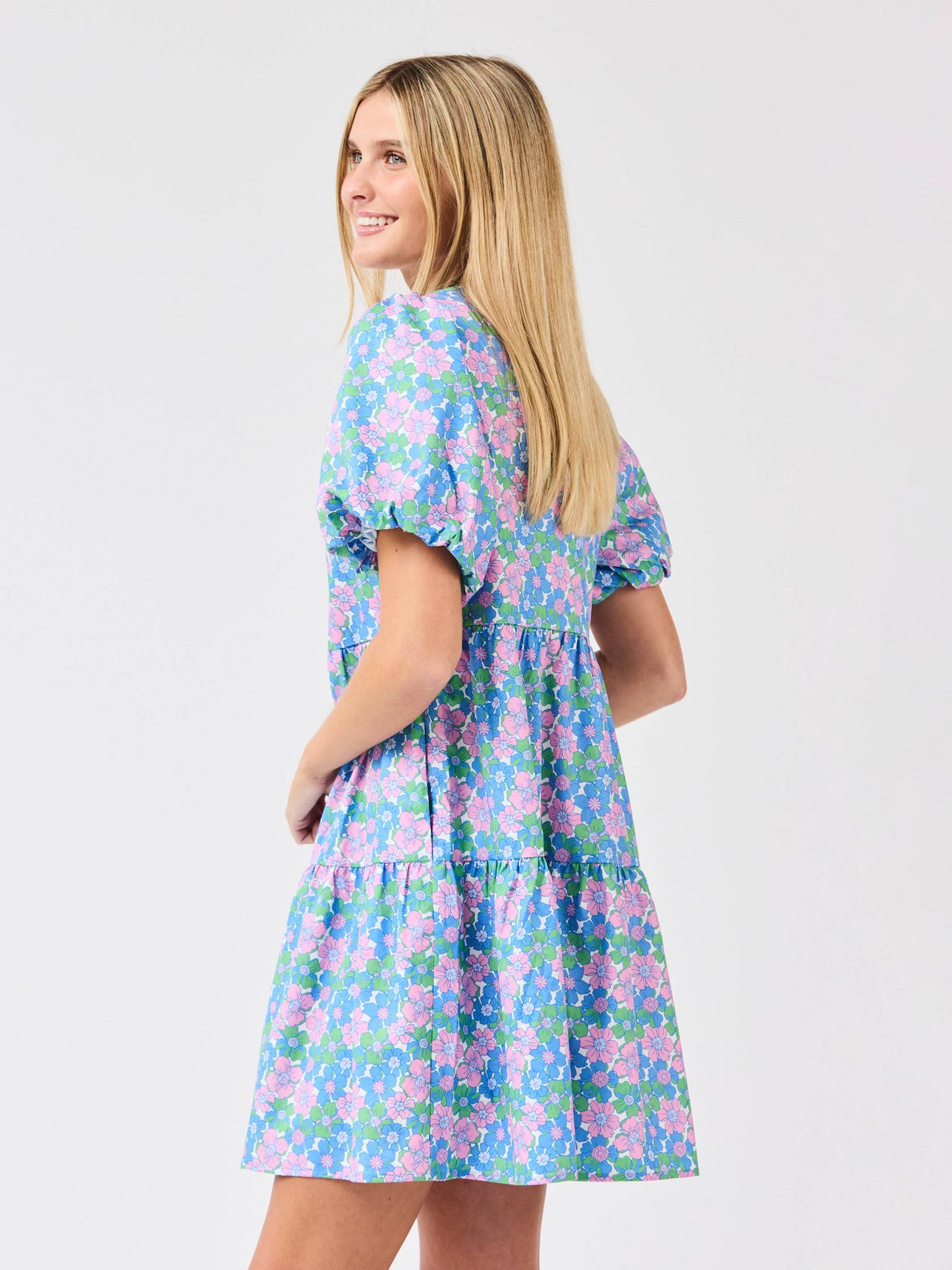 Kinsley Mini Dress | Vintage Posies Blue