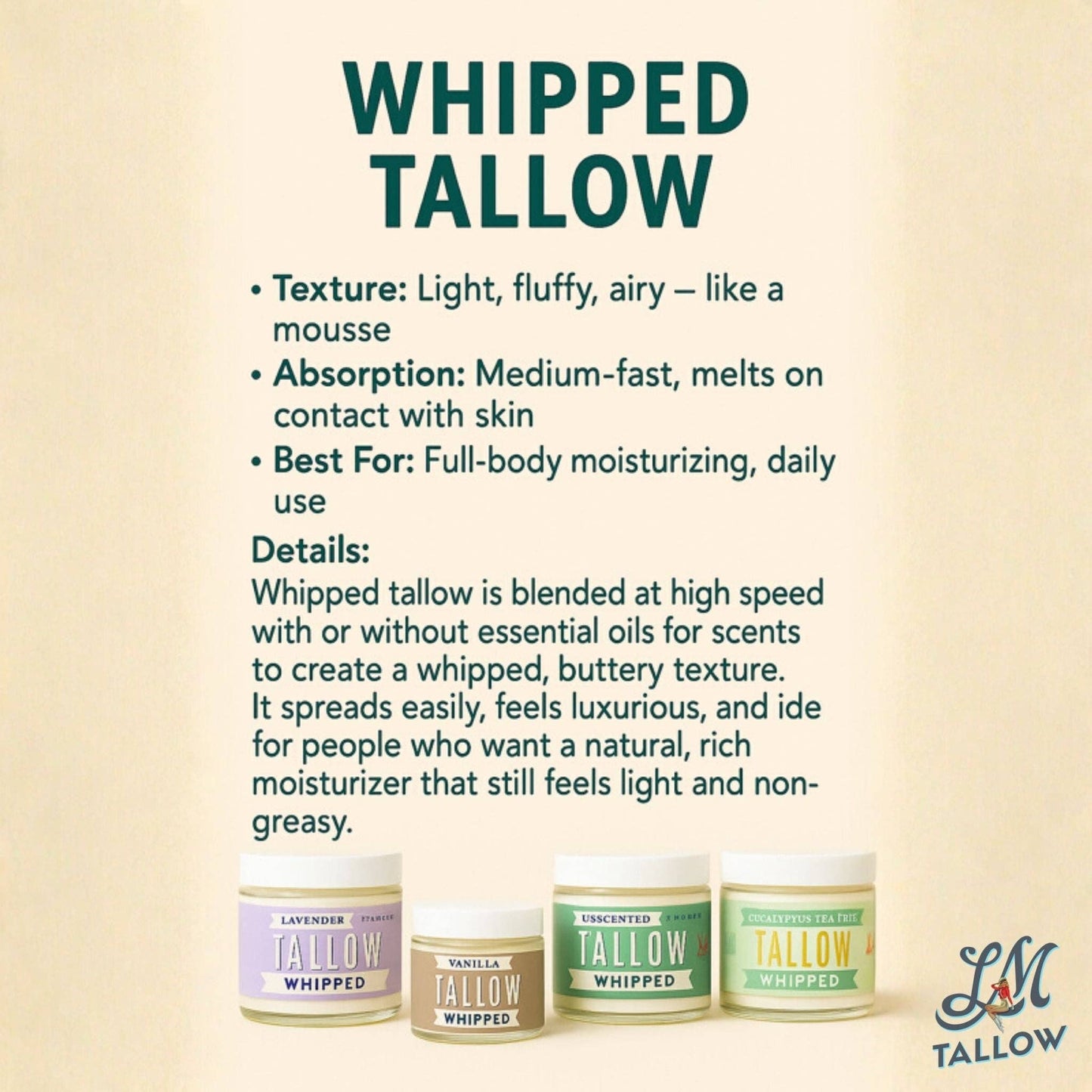 Unscented Whipped Tallow – Moisturizer