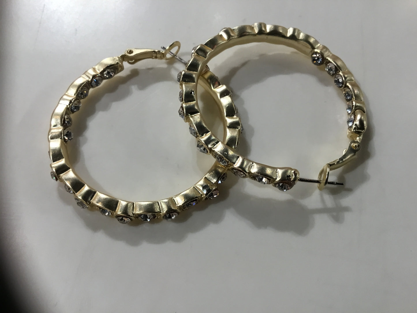 Inside Outside CZ Large Hoop Earrings