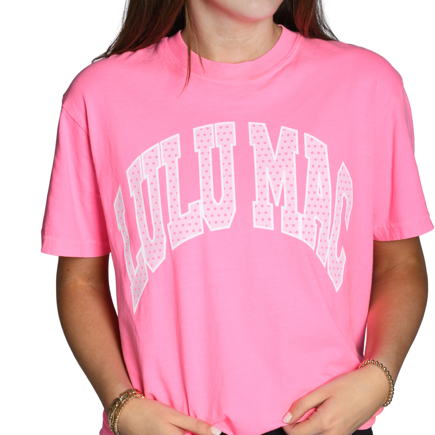 CrawfordHill-Polka Dot Adult Neon Pink LuLu Mac
