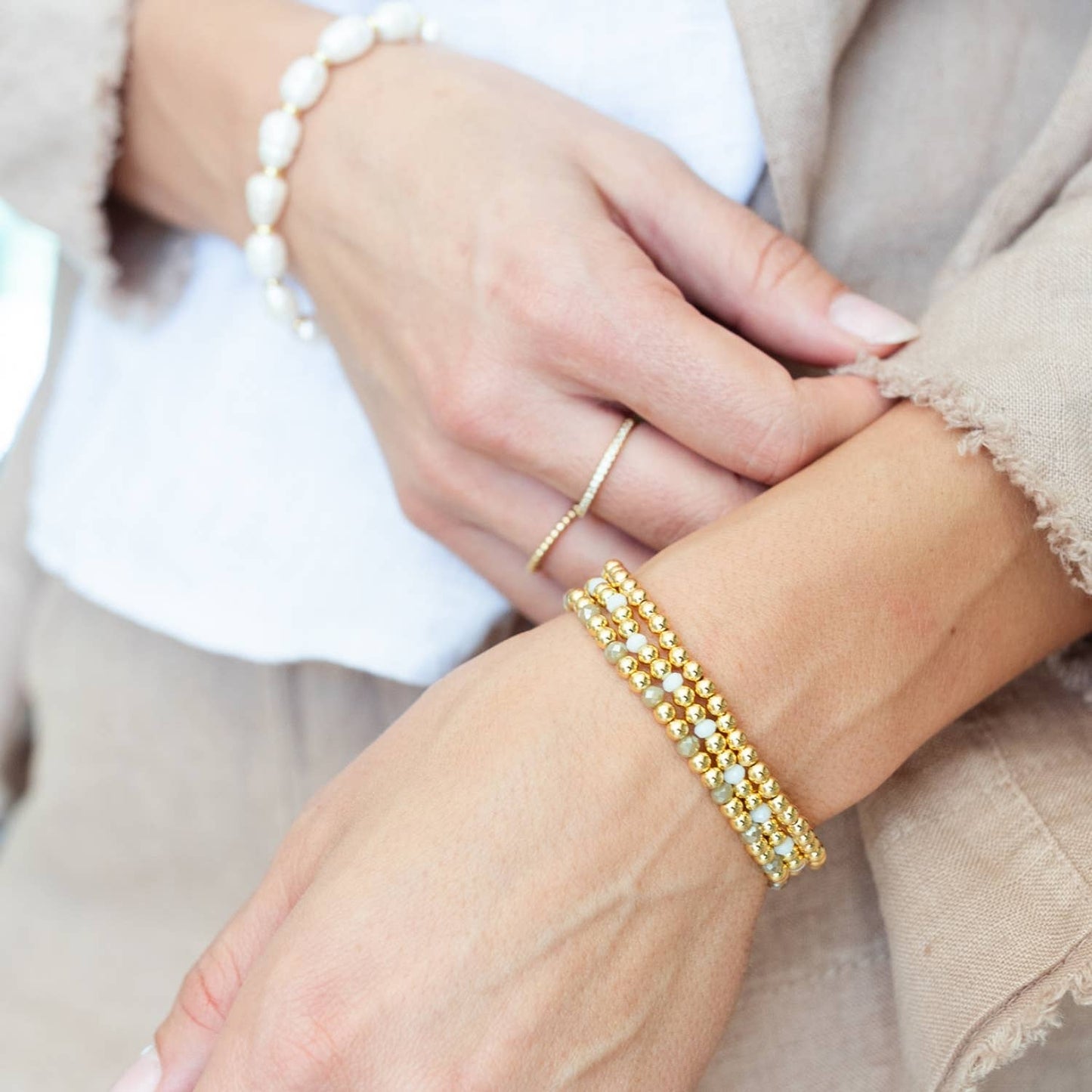 Splendid Iris - 4mm Bead Stretch Bracelet