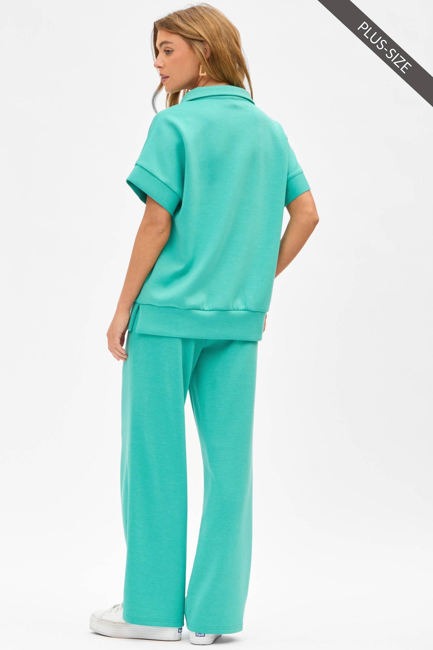 Dear Scarlett - PLUS SIZE Quarter Zip + Pants Modal Set TRVSET-CATALINAP