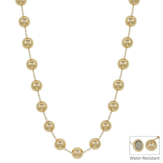 Water Resistant 12MM Gold with Gold Chain 18" Necklace