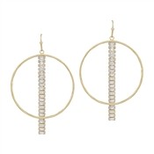 Circle with Rhinestone Bar Earring