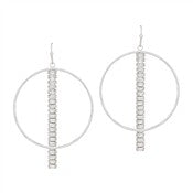 Circle with Rhinestone Bar Earring