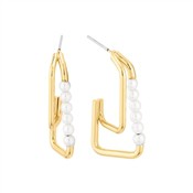 Geometric and Pearl Bar Earring