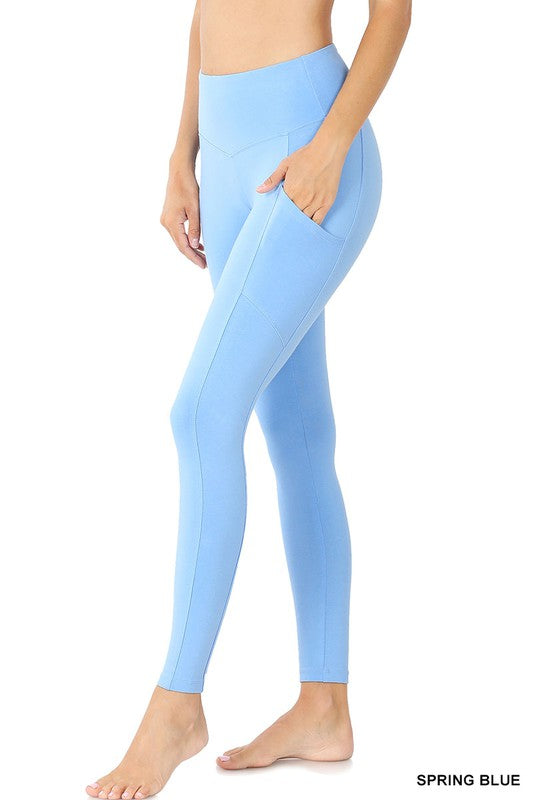 BETTER COTTON WIDE WAISTBAND POCKET LEGGINGS