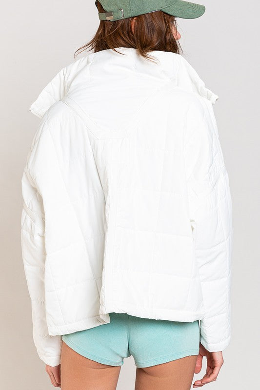 Quilted With Zipper Closure Jacket-Drop Ship