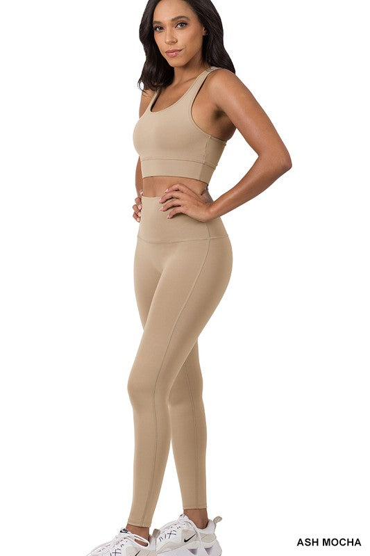 ATHLETIC RACERBACK TANK TOP & LEGGINGS SET