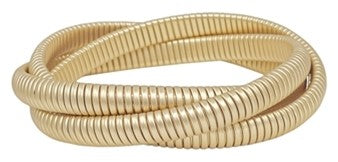 Water-Resistant Matte Gold Stretch Bracelet