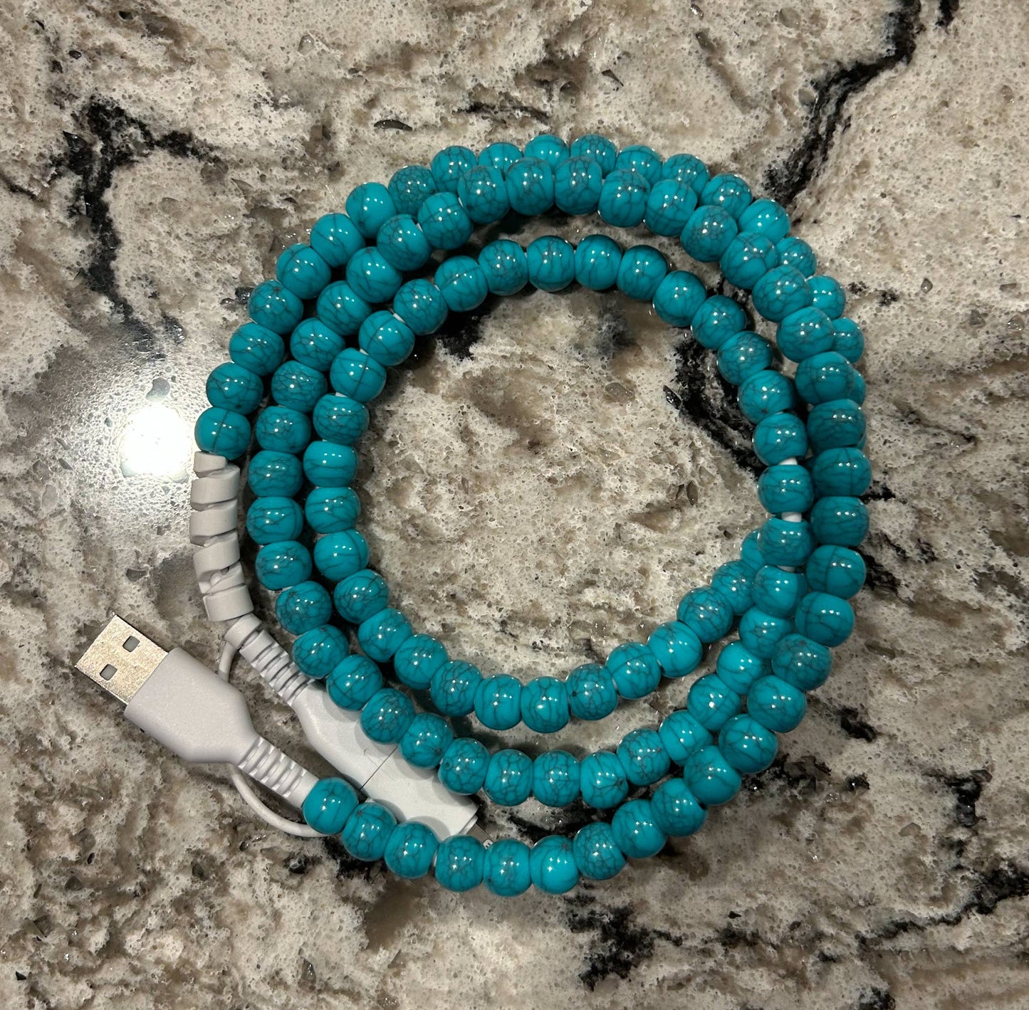 Beaded Phone Charger with Lightning & USB-C Cable