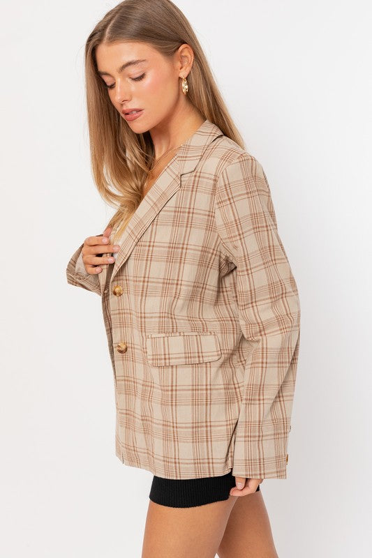 Oversized Plaid Jacket-Drop Ship