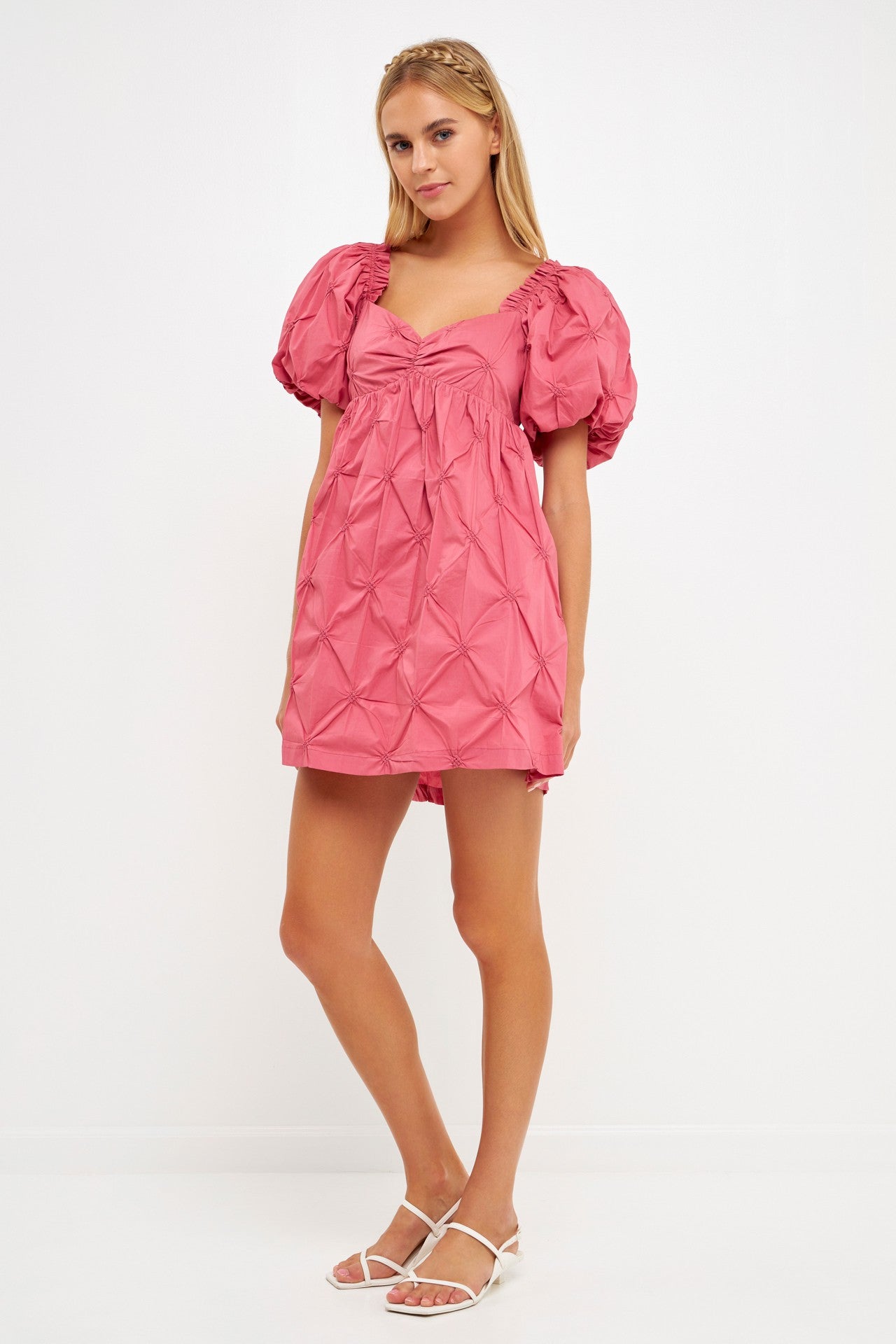 Textured Baby doll Mini Dress