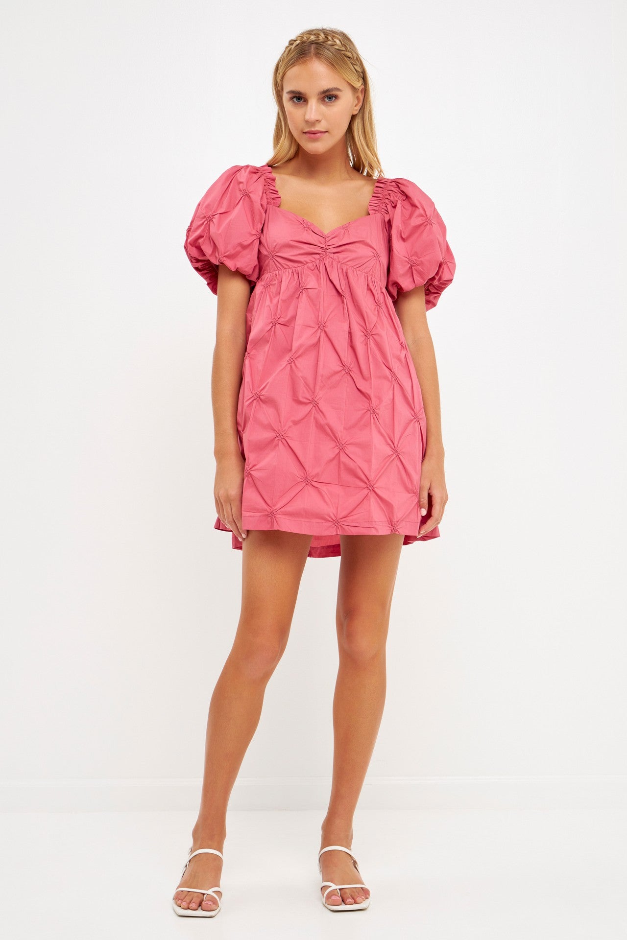 Textured Baby doll Mini Dress