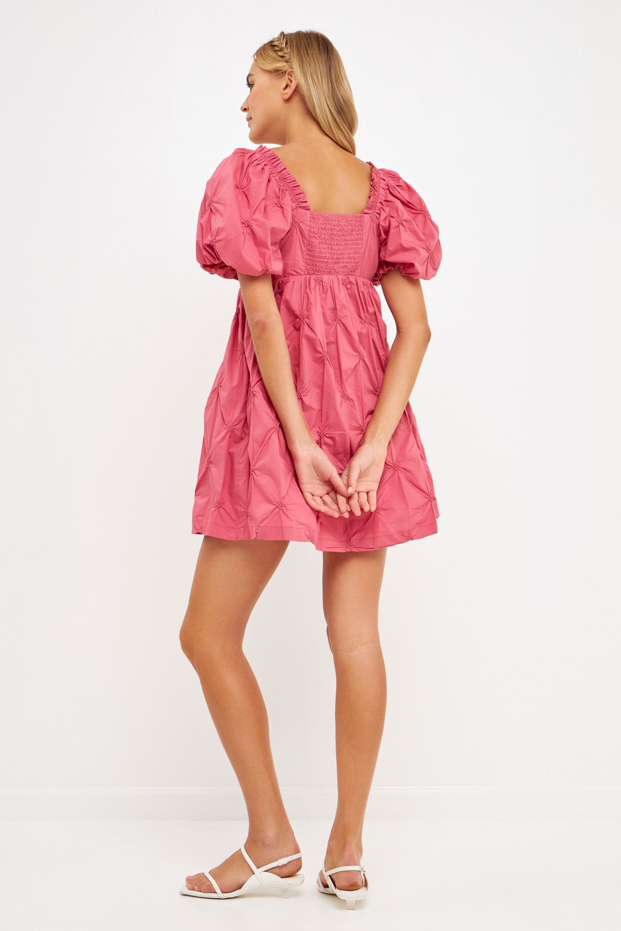 Textured Baby doll Mini Dress