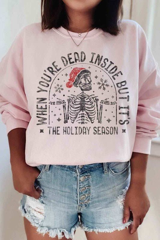 CHRISTMAS SKELETON GRAPHIC SWEATSHIRT