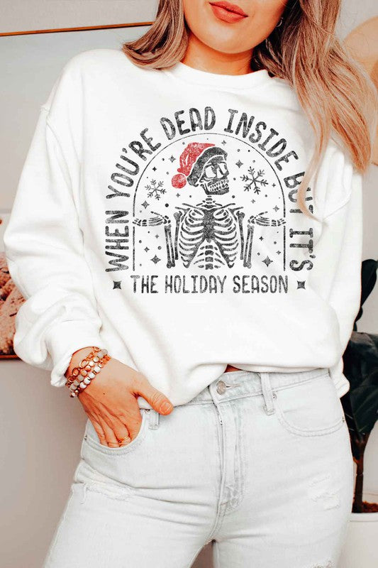 CHRISTMAS SKELETON GRAPHIC SWEATSHIRT