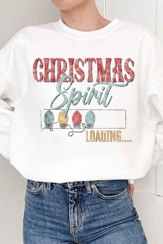 LOADING CHRISTMAS SPIRIT GRAPHIC SWEATSHIRT