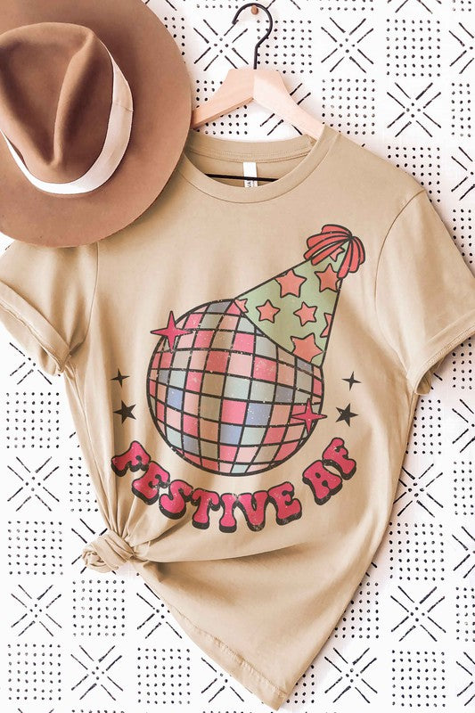 FESTIVE AF DISCO BALL GRAPHIC TEE