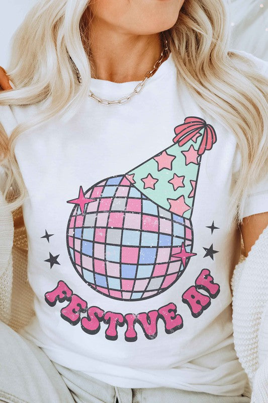 FESTIVE AF DISCO BALL GRAPHIC TEE