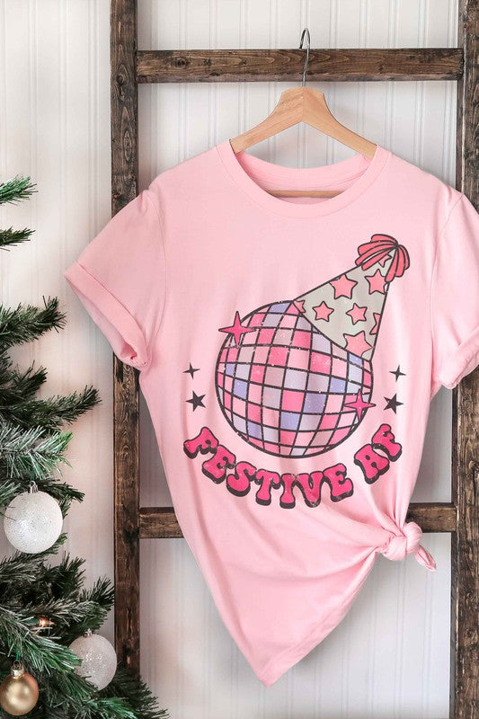 FESTIVE AF DISCO BALL GRAPHIC TEE