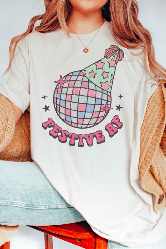 FESTIVE AF DISCO BALL GRAPHIC TEE