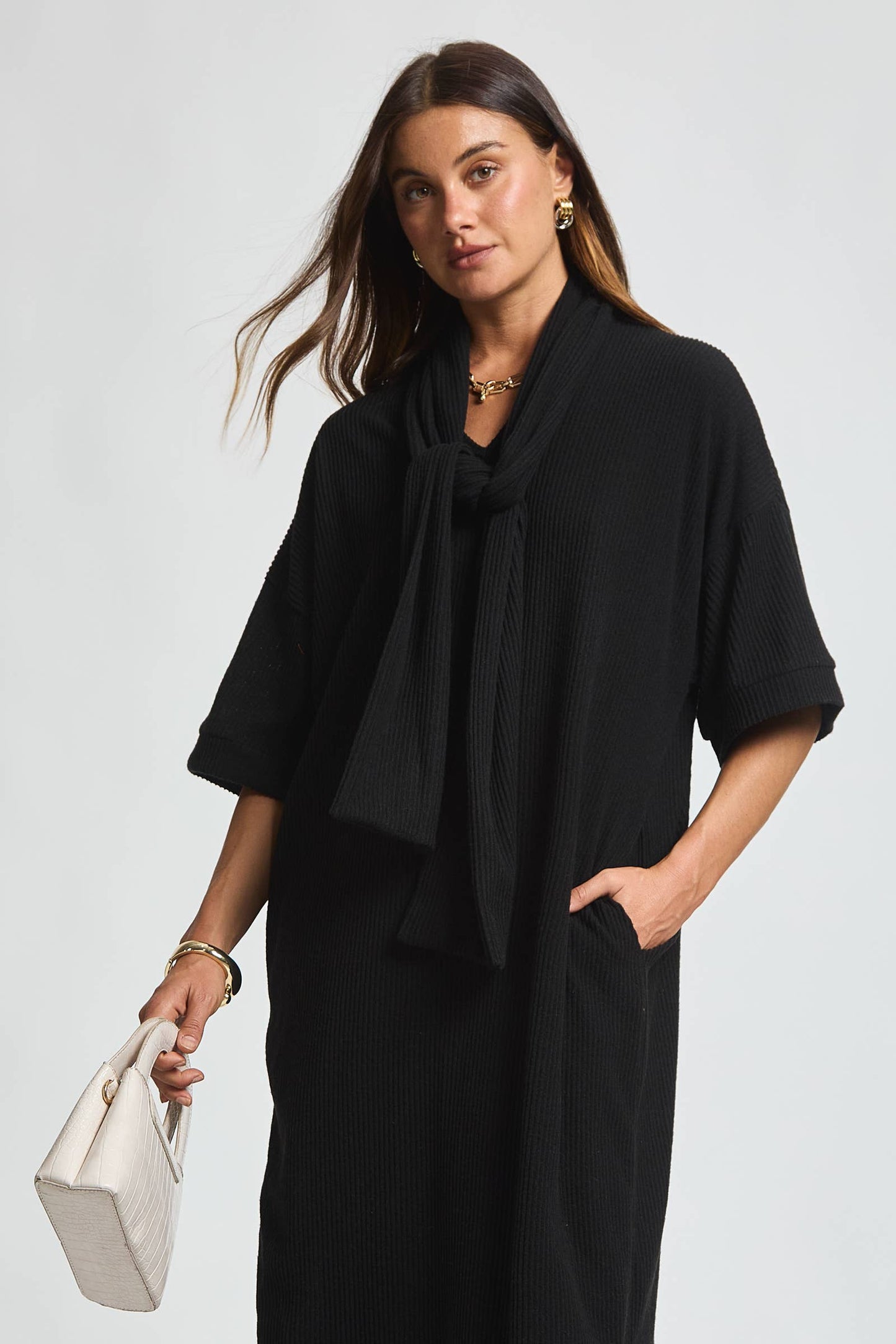 Dear Scarlett - Relaxed Fit Ribbed Maxi Dress