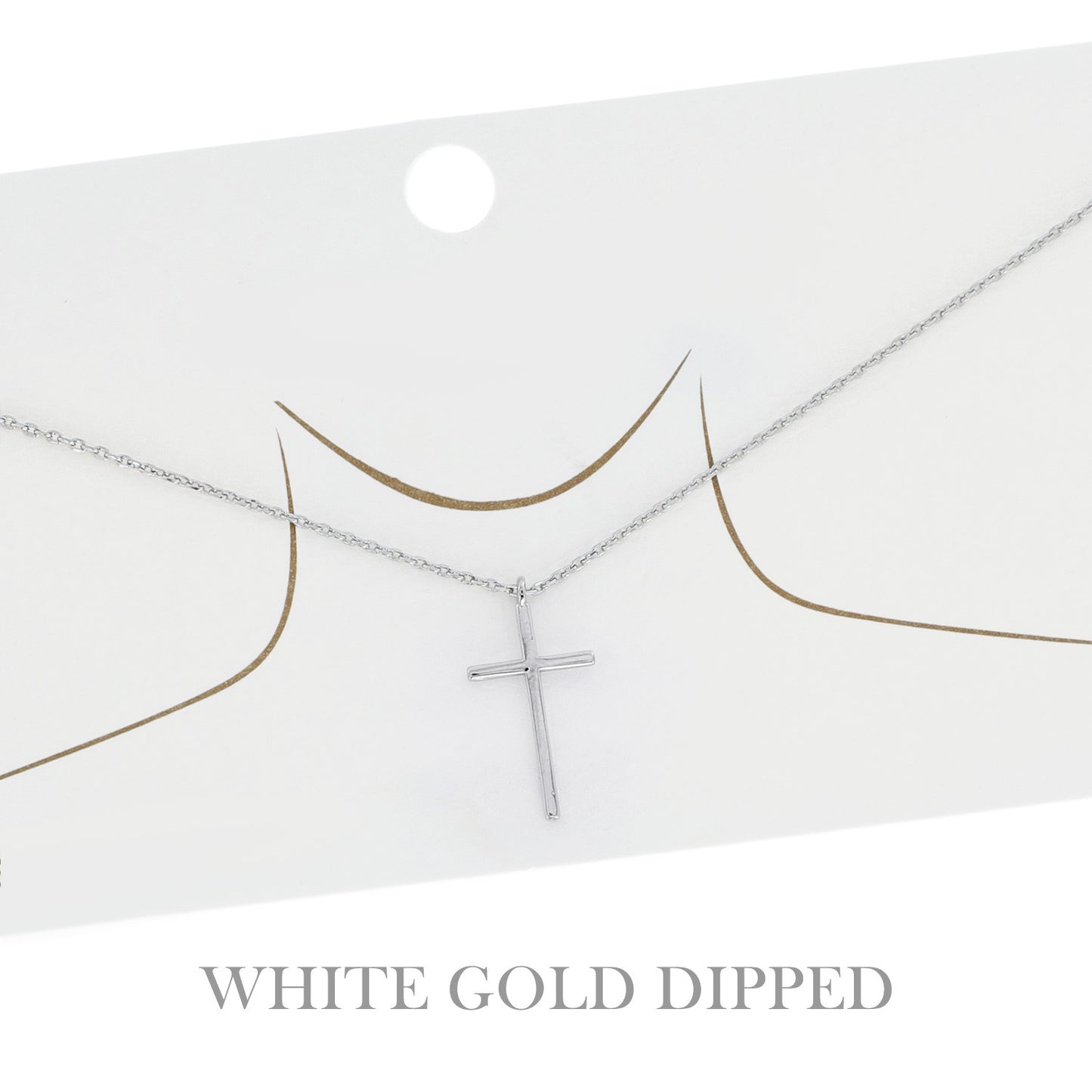 GOLD DIPPED CROSS PENDANT NECKLACE