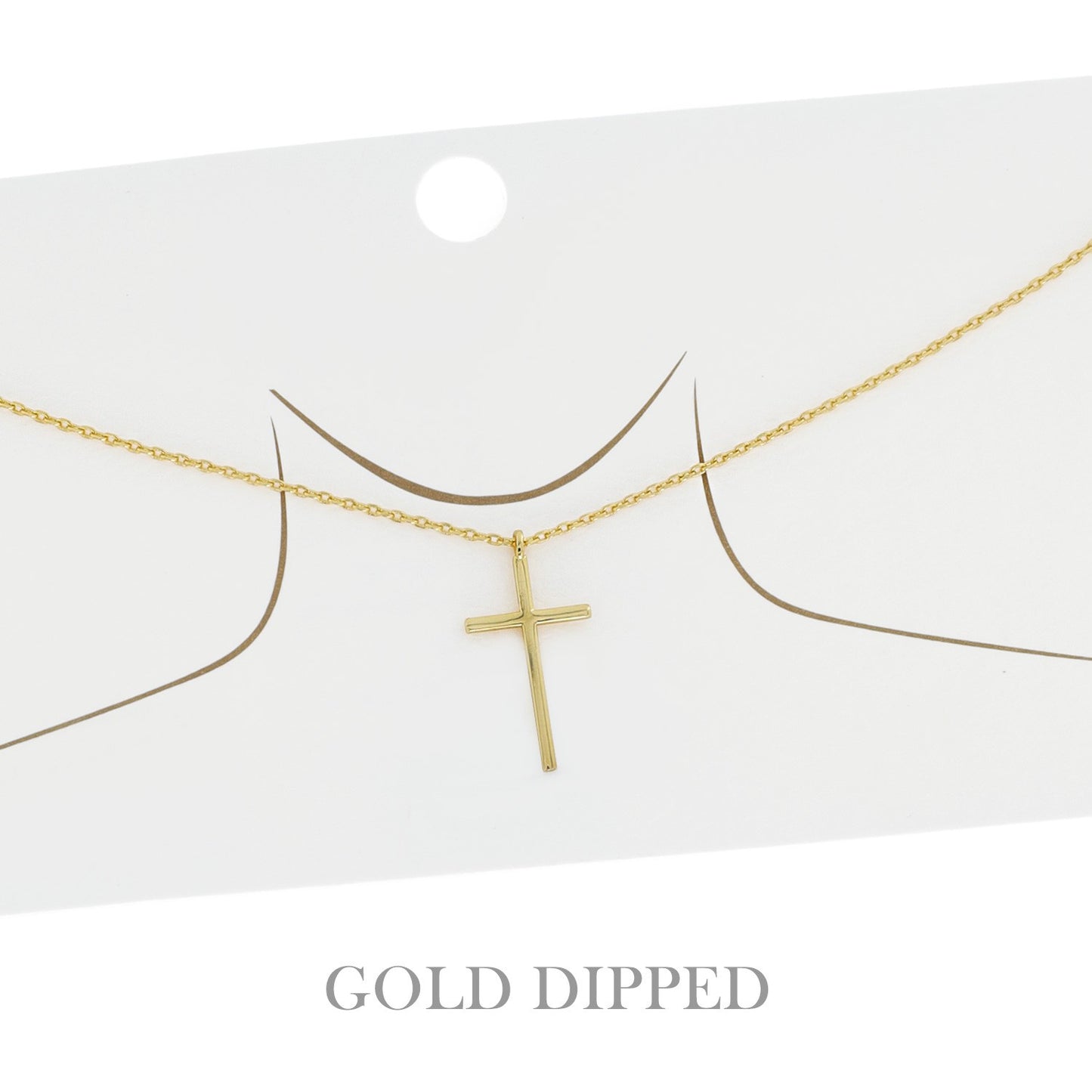 GOLD DIPPED CROSS PENDANT NECKLACE