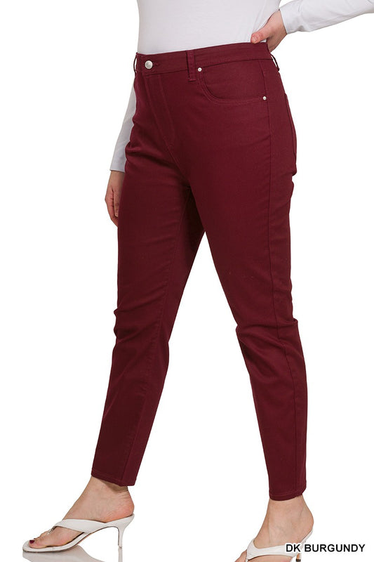 PLUS HIGH-RISE SKINNY COLOR DENIM PANTS