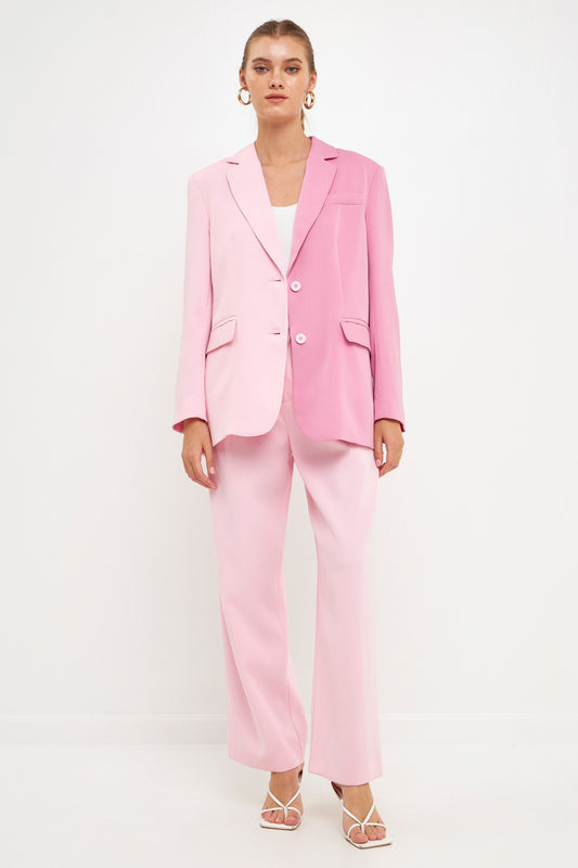 Twin Pink Colorblock Blazer