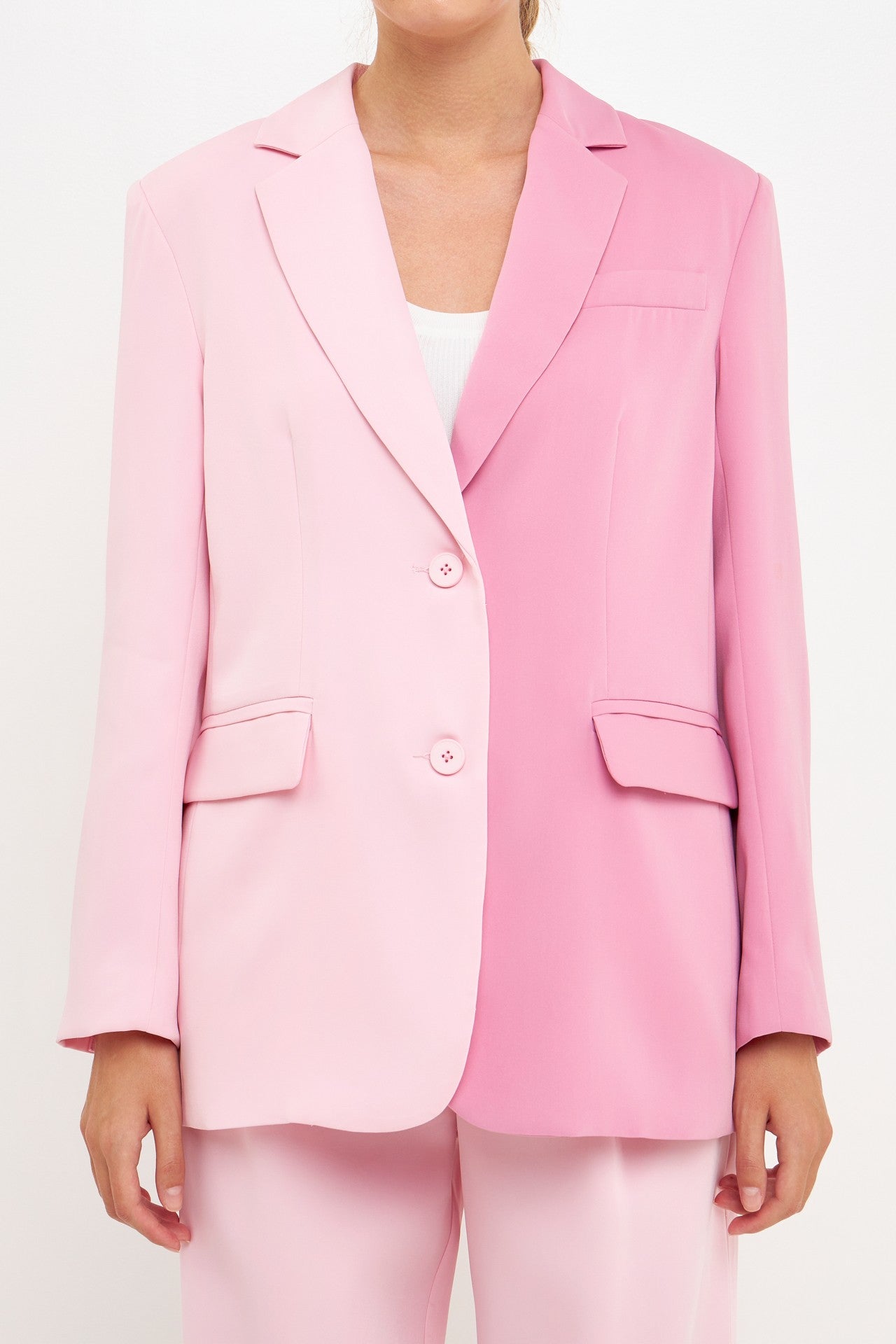 Twin Pink Colorblock Blazer