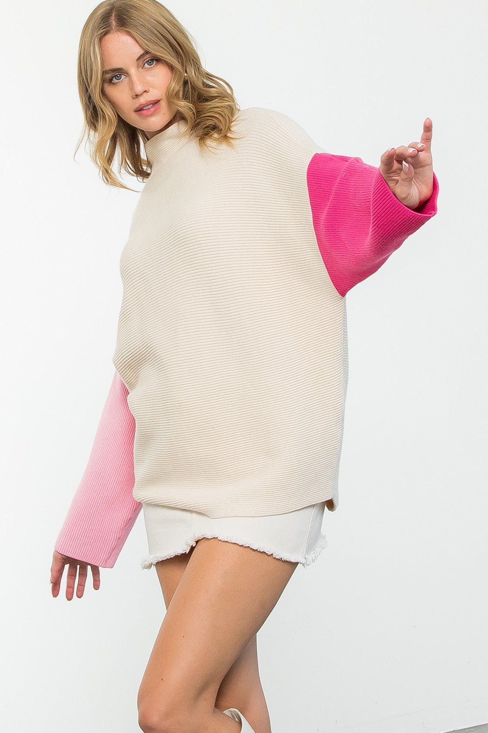 Colorblock Sleeve Sweater