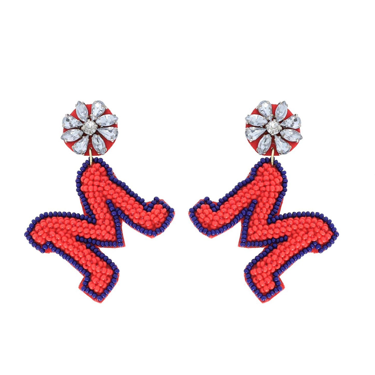 OLE MISS BEADED EARRINGS