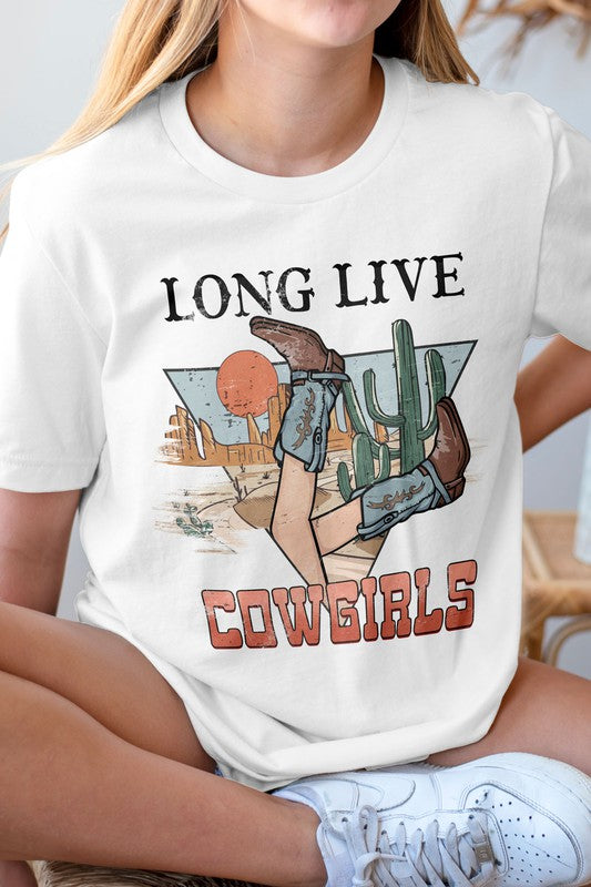 Long Live Cowgirls, Western Graphic Tee-Drop Ship