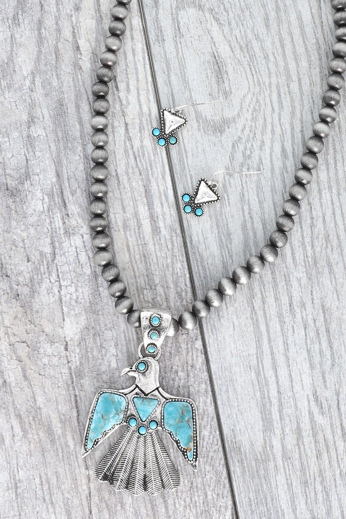 WESTERN NAVAJO PEARL THUNDERBIRD NECKLACE SET