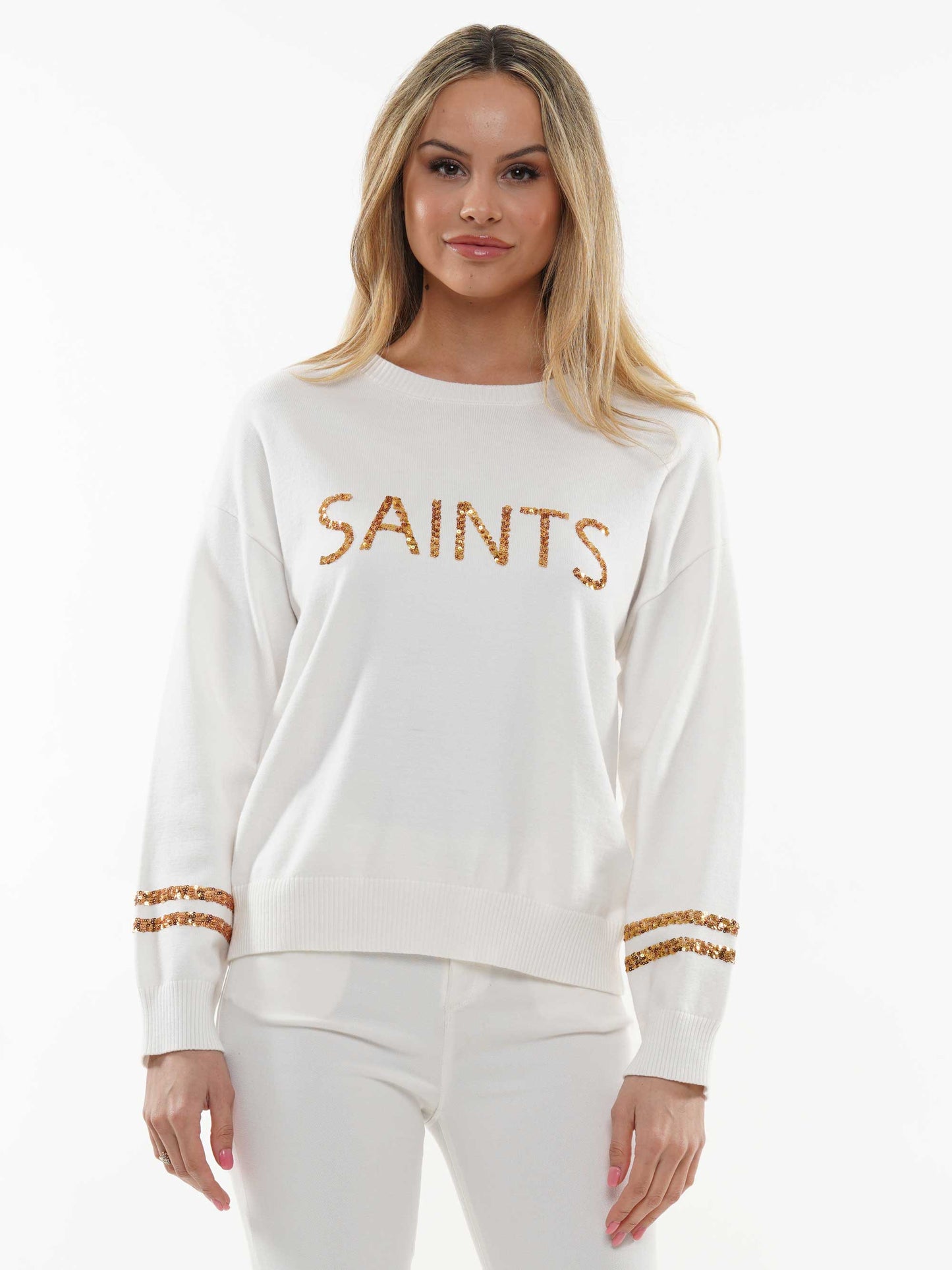 Sequin saints knit top